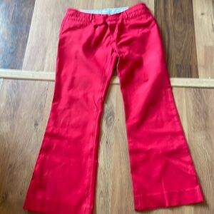 Cherry red ankle modern boot cut pants